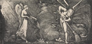 O homem varrendo o salão do intérprete de William Blake