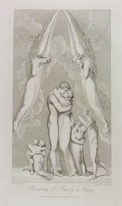 O Encontro de uma Família no Céu, pl.4, ilustração de &39;O Túmulo, Um Poema&39; de William Blake (1757-1827) gravado por Luigi Schiavonetti (1765-1810), 1808