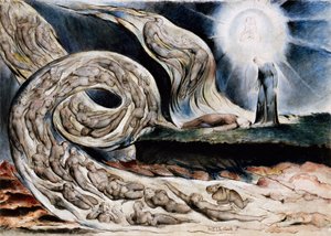 O círculo do luxurioso ou turbilhão dos amantes, Francesca da Rimini e Paolo Malatesta, do Inferno de Dante, Canto V