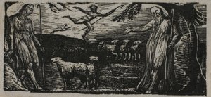 Thenot Remonstrates com Colinet, Lightfoot in Background, de The Pastorals of Virgil de William Blake