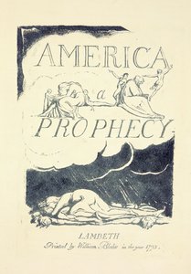 Página de rosto de "America, A Prophesy", meados da década de 1790 de William Blake