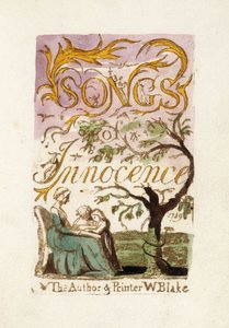 Página de rosto, de "Songs of Innocence", 1789 de William Blake