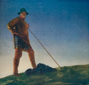 O pastor ouve as armas ao amanhecer, c1910, c1932 de William Blamire Young