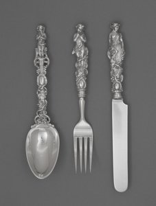 Conjunto de Facas, Garfos e Colheres, c. 1865-1874 (prata) de William Bogert