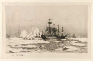 Seladores no Árctico, após a pintura: Entre os Floes de Gelo, 1875 de William Bradford