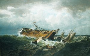Naufrágio ao largo de Nantucket (Destroços ao largo de Nantucket após uma tempestade) de William Bradford
