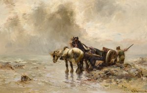 Carting Seaweed (óleo sobre tela)