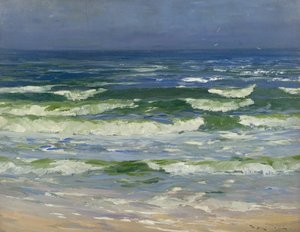 Pedaço de Mar: Baía perto de Auchmithie (óleo sobre tela)