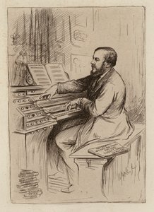 Sir Herbert Oakeley, Professor de Música (gravura) de William Brassey (after) Hole