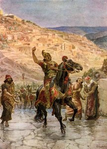 Assírio Rabsaqué exige a rendição de Jerusalém - Bíblia de William Brassey Hole