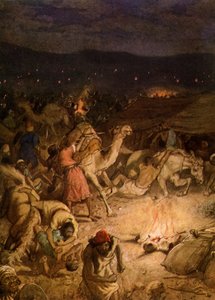 Gideão no acampamento dos midianitas - Bíblia de William Brassey Hole
