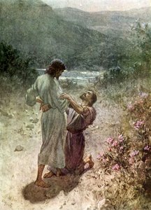 Jacó e o anjo em Peniel - Bíblia de William Brassey Hole