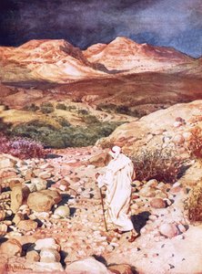 Jesus sendo levado para o deserto para ser tentado pelo diabo de William Brassey Hole