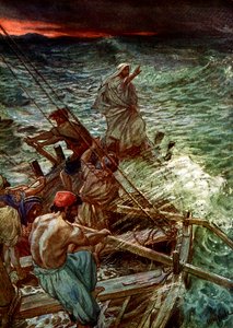 Jesus acalma a tempestade - Bíblia de William Brassey Hole