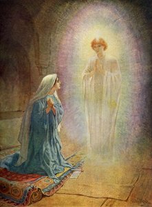 Maria vê o anjo Gabriel - Bíblia