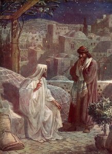 Nicodemos visita Jesus para ouvir seus ensinamentos - Bíblia