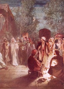 Pedro, tendo-o negado três vezes, se arrepende quando Jesus se volta e olha para ele de William Brassey Hole