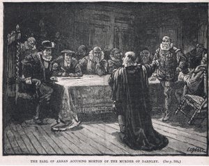 O conde de Arran acusando Morton do assassinato de Darnley 1581 de William Brassey Hole