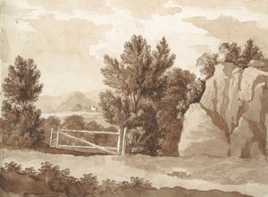Verso: Cena da Paisagem de William Brockedon