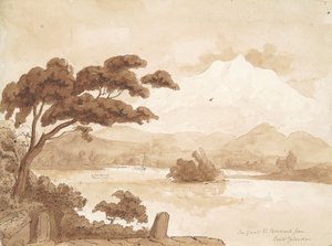 recto: Cena da Paisagem com Lago e Montanhas