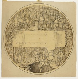 Escudo cerimonial com cena de batalha romana de William Burgess