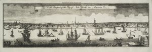 A perspectiva sul da cidade de Nova York, na América do Norte, 1761 de William Burgis