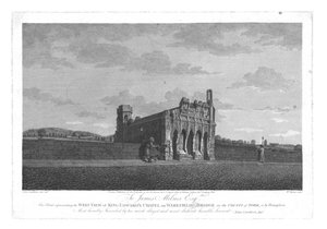 Vista oeste da capela do rei Edwards na ponte Wakefield, no condado de York, c1800