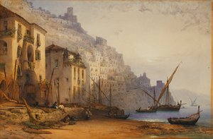Amalfi da costa - manhã de verão de 1887 de William Callow