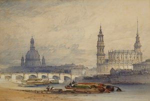 Dresden do rio Elba, 1853 de William Callow