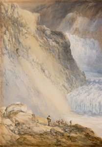O glaciar do Ródano e o Galenstock, da estrada do passo da Furka de William Callow