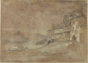 Castelo de Marksburg, Rhens de William Callow