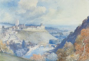 Castelo e cidade de Richmond, Yorkshire de William Callow