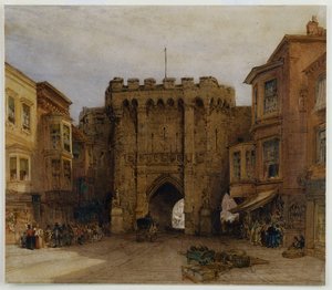 O Portão de Bar, Southampton, 1888 de William Callow