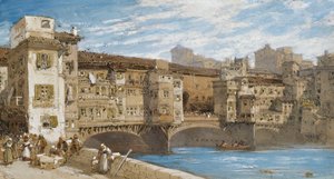 A Ponte Vecchio, Florença, 1877 de William Callow