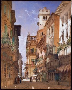 Verona: Corso Sant "Anastasia e o Palazzo Maffei, 1855