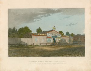 Vista exterior do Anfiteatro de Astley, como apareceu em 1777