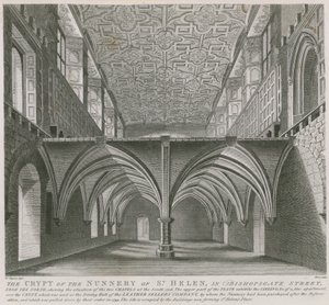 A cripta do convento de St Helen em Bishopsgate Street, Londres de William Capon