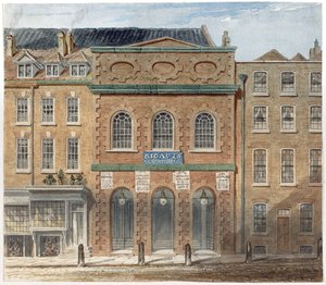 A primeira Opera House no Haymarket, incendiada em 1789