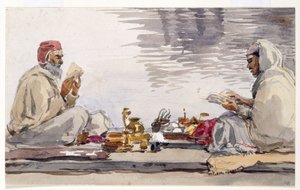 Dois homens santos lendo o Granth Sahib, Amritsar