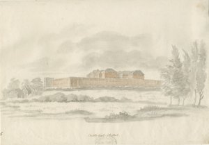 Stafford - Shire Hall: desenho a tinta do arquitecto (colorido), nd [c 1798] (desenho)