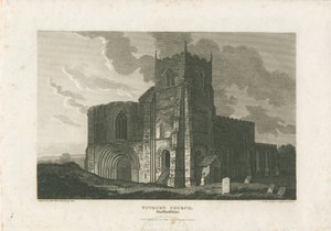 Tutbury Priory Church: gravura, nd [c 1812] (imprimir)