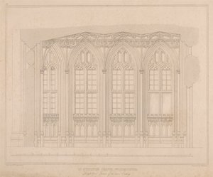 Capela de Santo Estêvão, Westminster - Secção Longitudinal do oratório inferior de William Caveler
