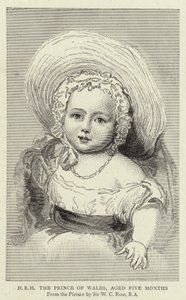 H R H O Príncipe de Gales, com cinco meses (gravura) de William Charles (after) Ross