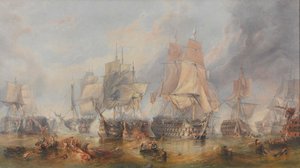 A Batalha de Trafalgar, 21 de Outubro de 1805 (óleo sobre tela) de William Clarkson (manner of) Stanfield