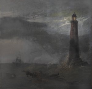 Ato de queda para The Lighthouse, 1855 (guache sobre tela) de Clarkson Frederick Stanfield