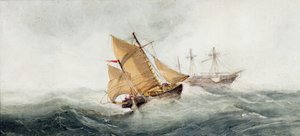 Aproximando-se do Naufrágio, 1837 (wc e guache no papel) de Clarkson Frederick Stanfield