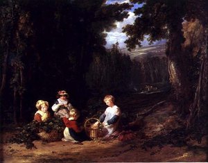 Crianças Pequenas Apanhando Lúpulo, c.1835 (óleo sobre tela)