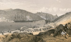 Balaclava mostrando o estado do cais e do transporte, em maio de 1855 de William Crimea Simpson