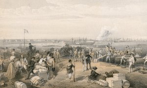 Desembarque da expedição a Kertch e a explosão da bateria de São Paulo de William Crimea Simpson