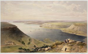 Lado norte do porto de Sebastopol, placa "do assento da guerra no leste", bar. por Paul e Dominic Colnaghi und Co., 1856 de William Crimea Simpson